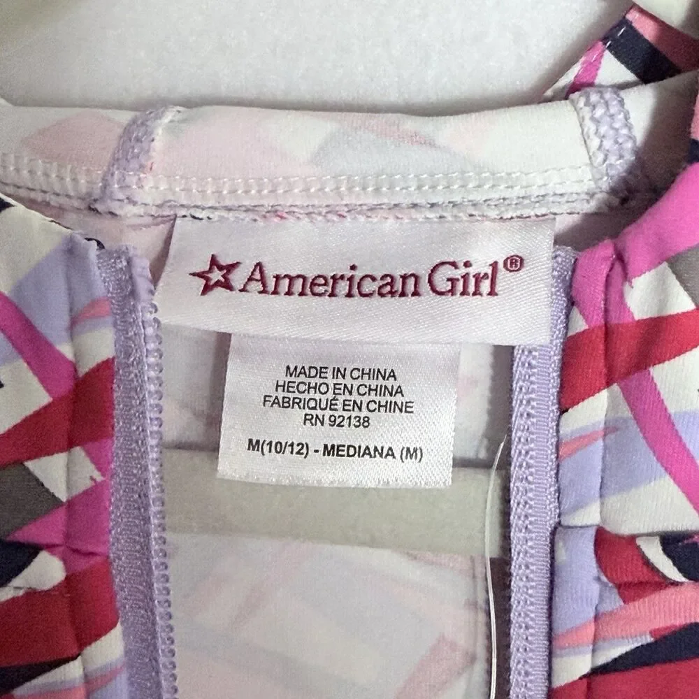 NEW American Girl Feeling Fierce Print Zip Up Hooded Jacket Size M 10-12